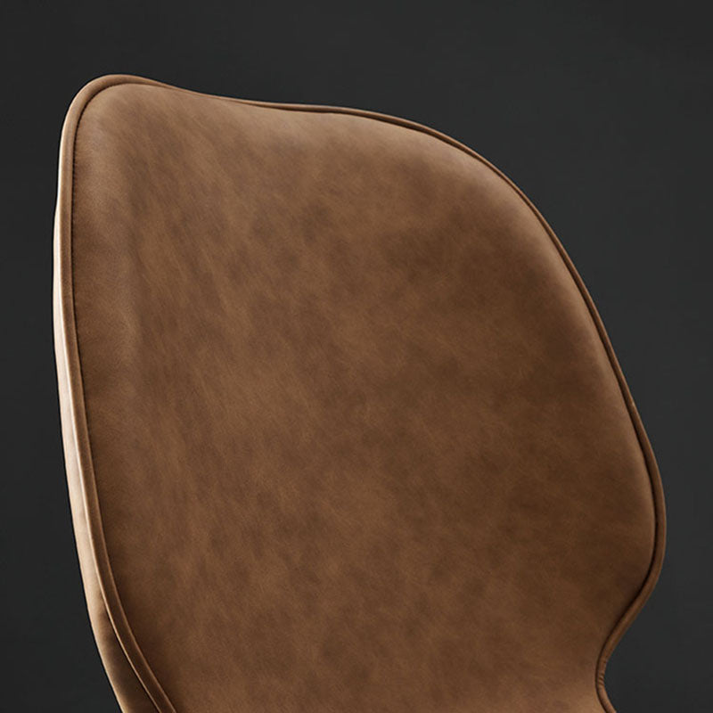 Sillas con respaldo de estilo industrial, sillas sin brazos de comedor de cuero para cocina