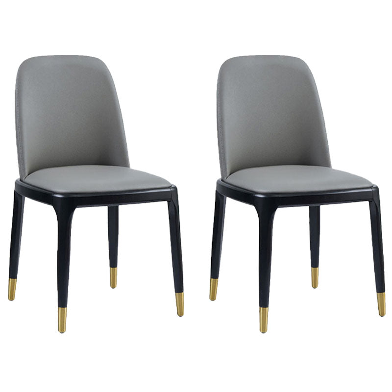 Silla auxiliar de cuero industrial para el hogar Silla de comedor sin brazos Parsons (juego de 2)