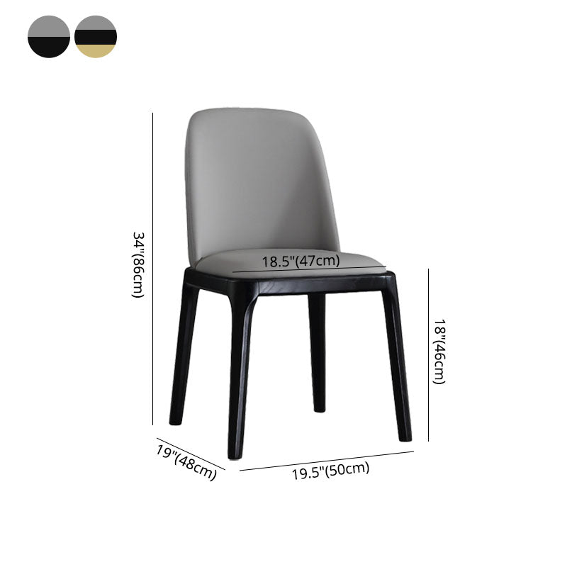 Silla auxiliar de cuero industrial para el hogar Silla de comedor sin brazos Parsons (juego de 2)