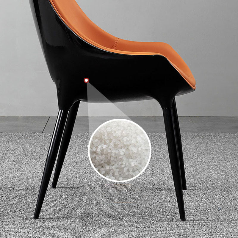 Hedendaagse stijl lederen eetkamerstoelen stoere achterstoelen met achterste arm (set van 2)