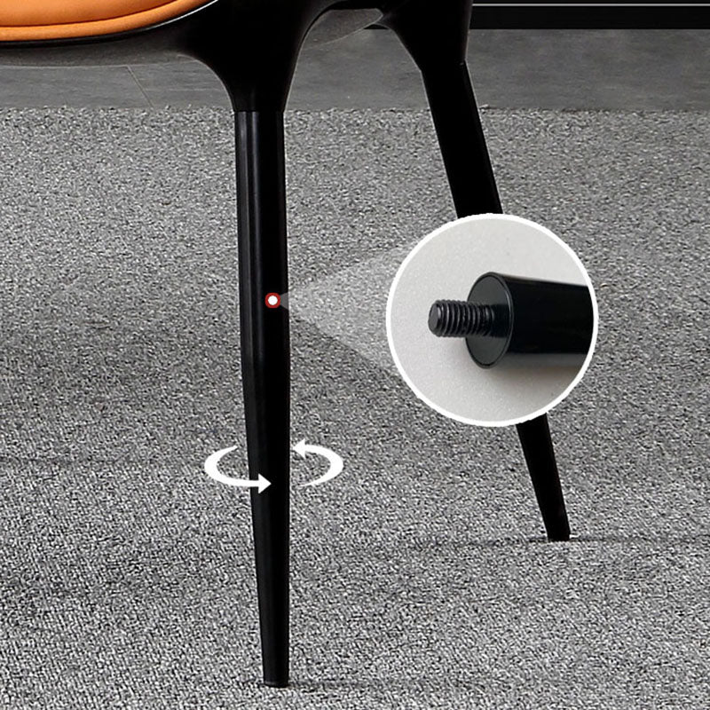 Hedendaagse stijl lederen eetkamerstoelen stoere achterstoelen met achterste arm (set van 2)