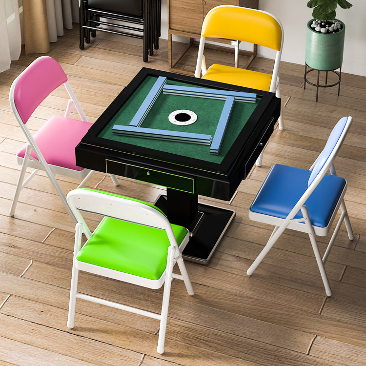 Sillas de comedor contemporáneas, sillas laterales plegables sin brazos con patas de metal para cocina