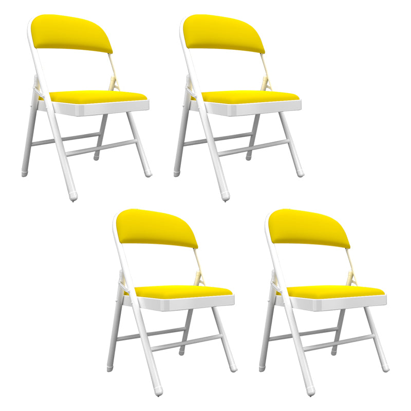Sillas de comedor contemporáneas, sillas laterales plegables sin brazos con patas de metal para cocina
