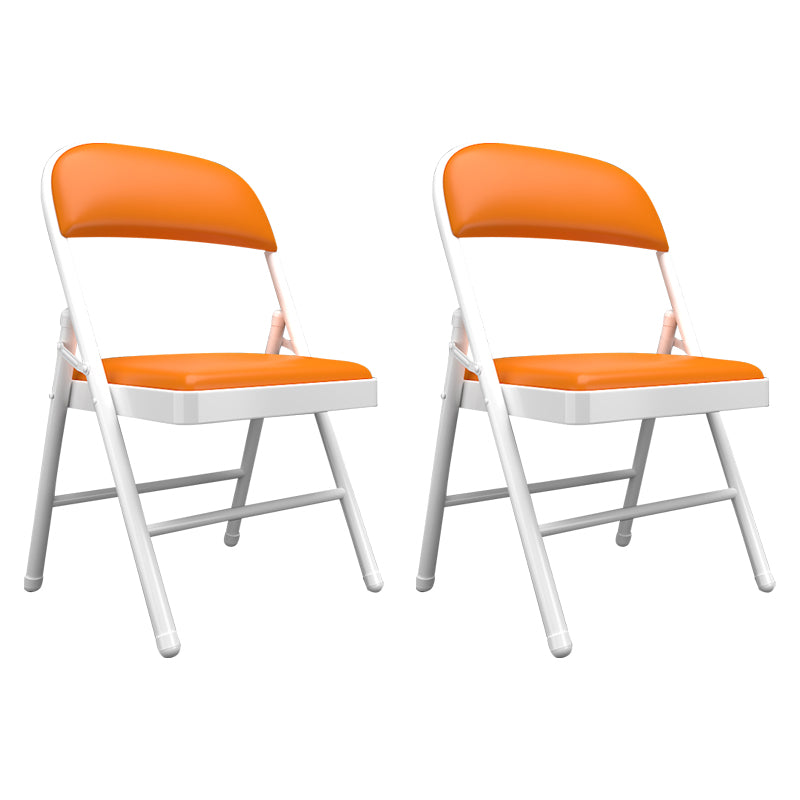 Sillas de comedor contemporáneas, sillas laterales plegables sin brazos con patas de metal para cocina