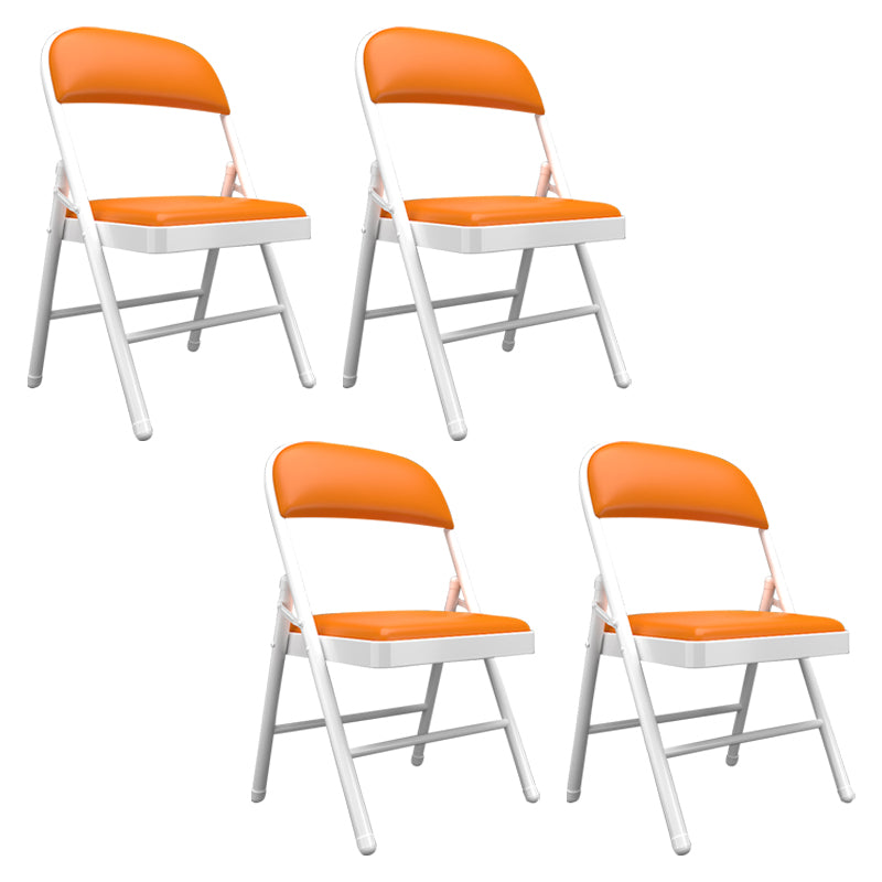 Sillas de comedor contemporáneas, sillas laterales plegables sin brazos con patas de metal para cocina