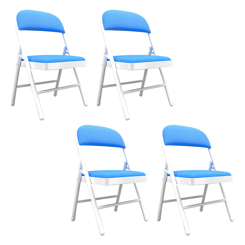 Sillas de comedor contemporáneas, sillas laterales plegables sin brazos con patas de metal para cocina