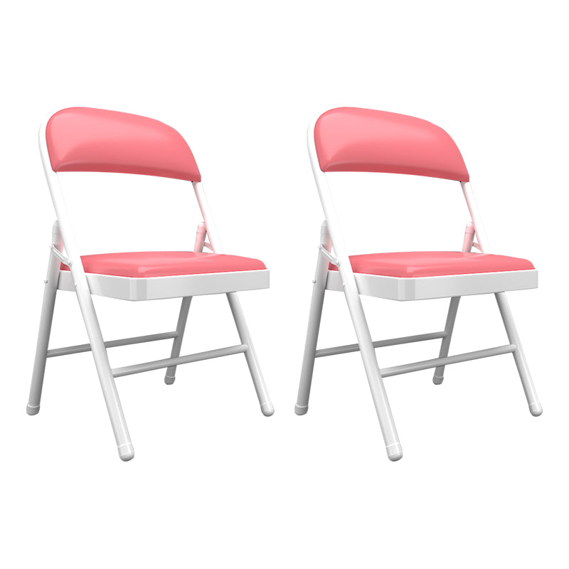 Sillas de comedor contemporáneas, sillas laterales plegables sin brazos con patas de metal para cocina