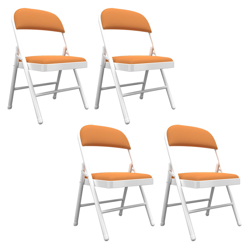 Sillas de comedor contemporáneas, sillas laterales plegables sin brazos con patas de metal para cocina