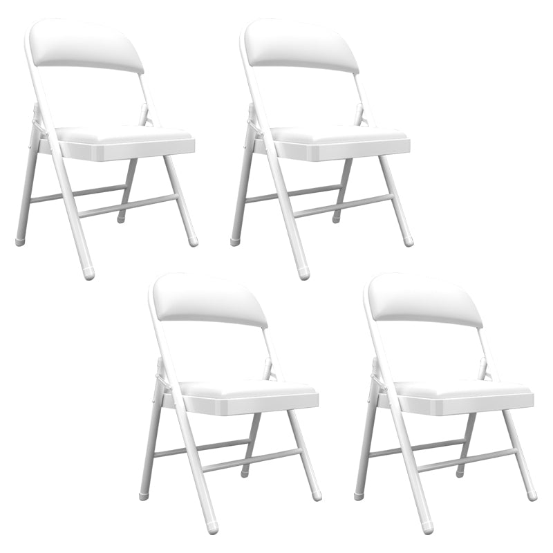 Sillas de comedor contemporáneas, sillas laterales plegables sin brazos con patas de metal para cocina