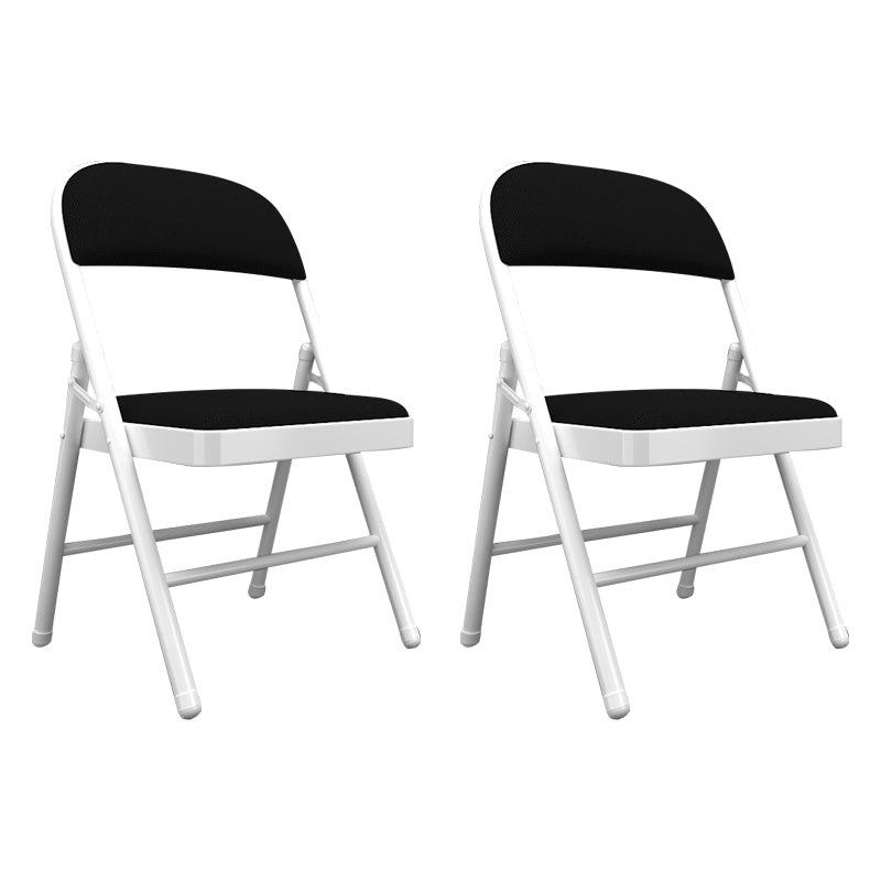 Sillas de comedor contemporáneas, sillas laterales plegables sin brazos con patas de metal para cocina