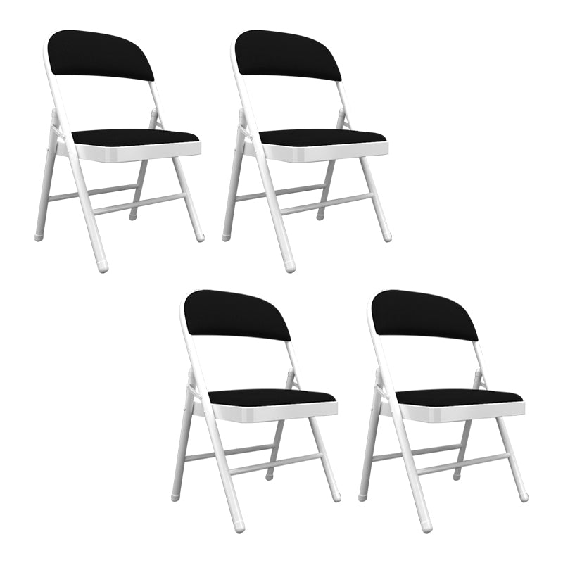 Sillas de comedor contemporáneas, sillas laterales plegables sin brazos con patas de metal para cocina