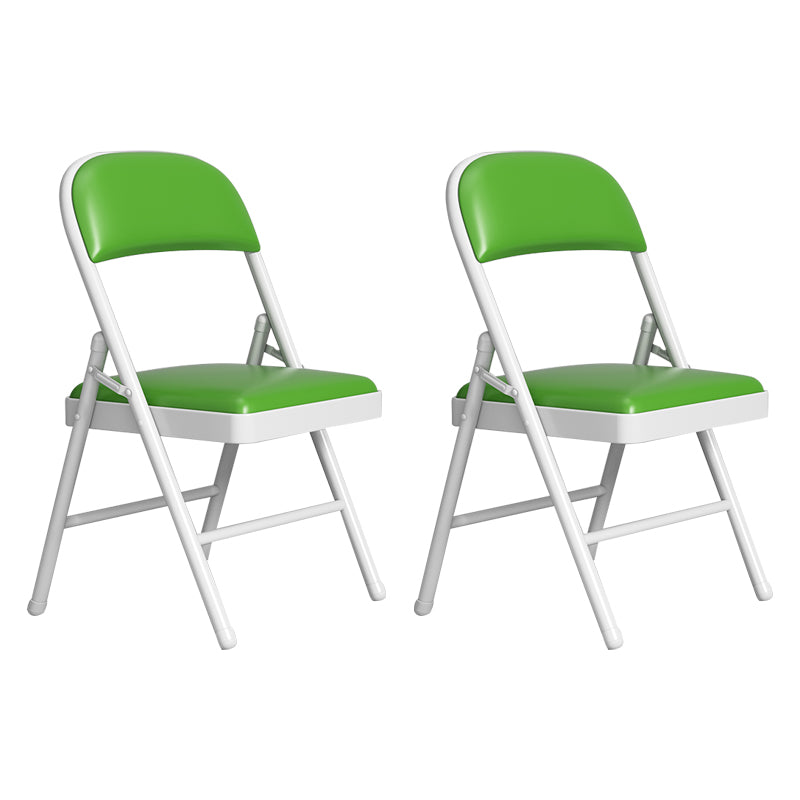 Sillas de comedor contemporáneas, sillas laterales plegables sin brazos con patas de metal para cocina