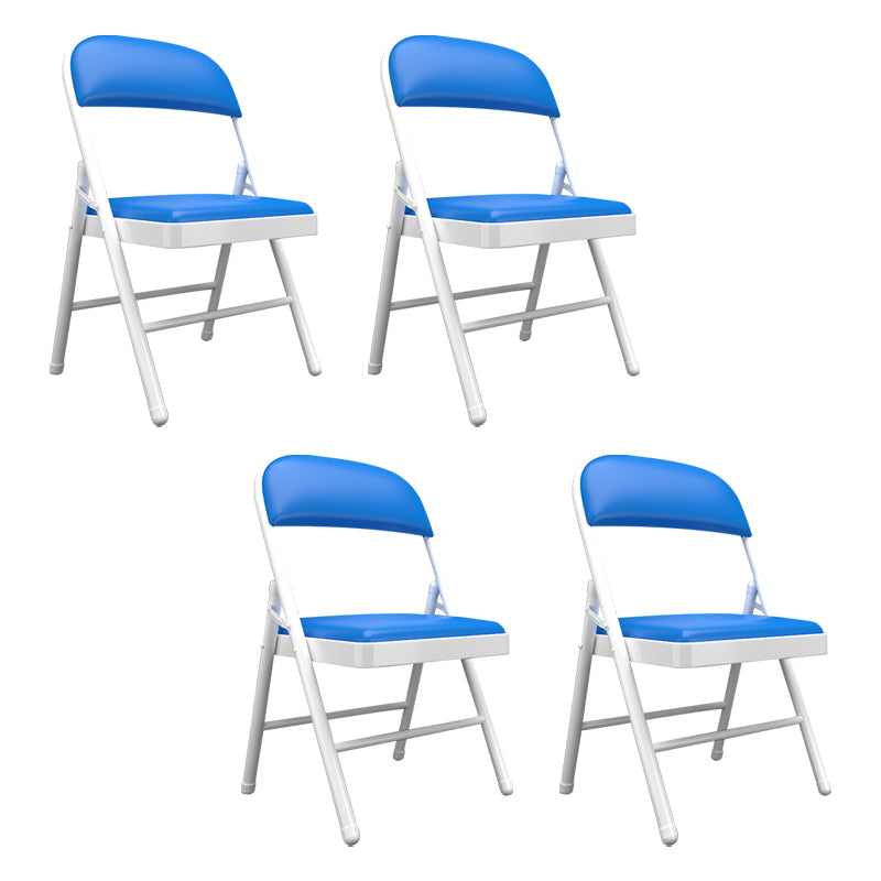 Sillas de comedor contemporáneas, sillas laterales plegables sin brazos con patas de metal para cocina
