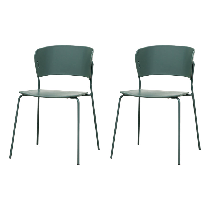 Contemporary Dining Chairs Armless Side Chairs with Metal Legs for Kitchen