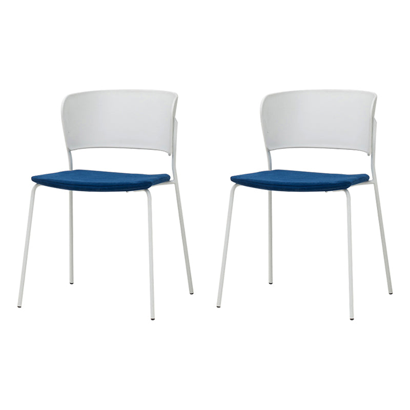 Sillas de comedor contemporáneas, sillas laterales sin brazos con patas de metal para cocina