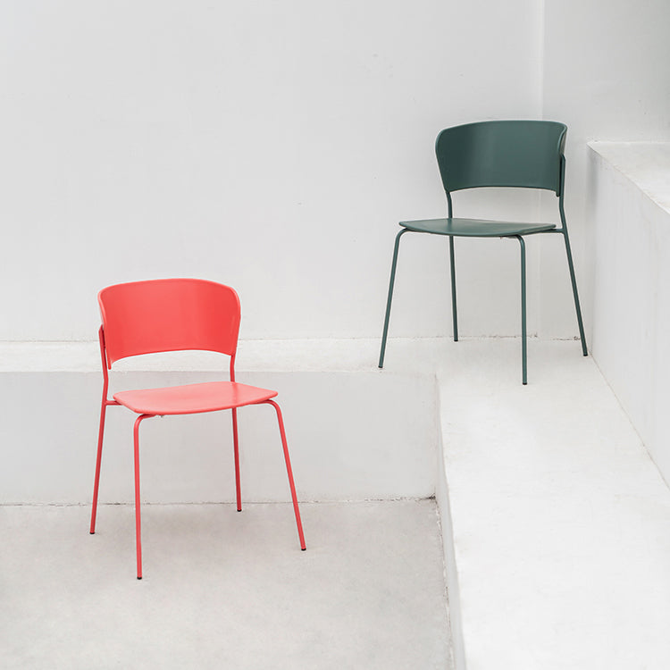 Sillas de comedor contemporáneas, sillas laterales sin brazos con patas de metal para cocina