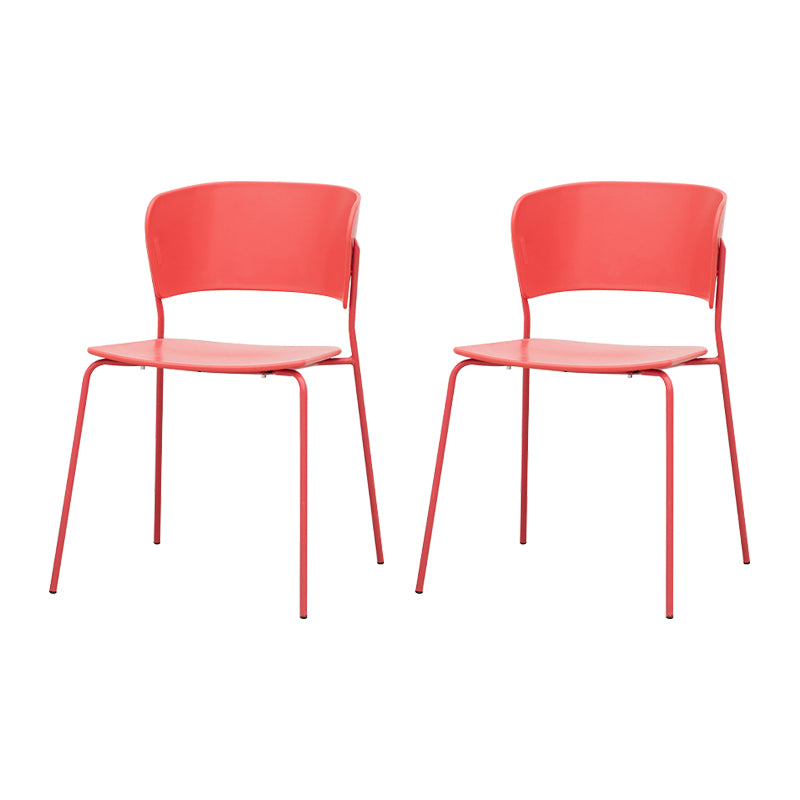 Contemporary Dining Chairs Armless Side Chairs with Metal Legs for Kitchen