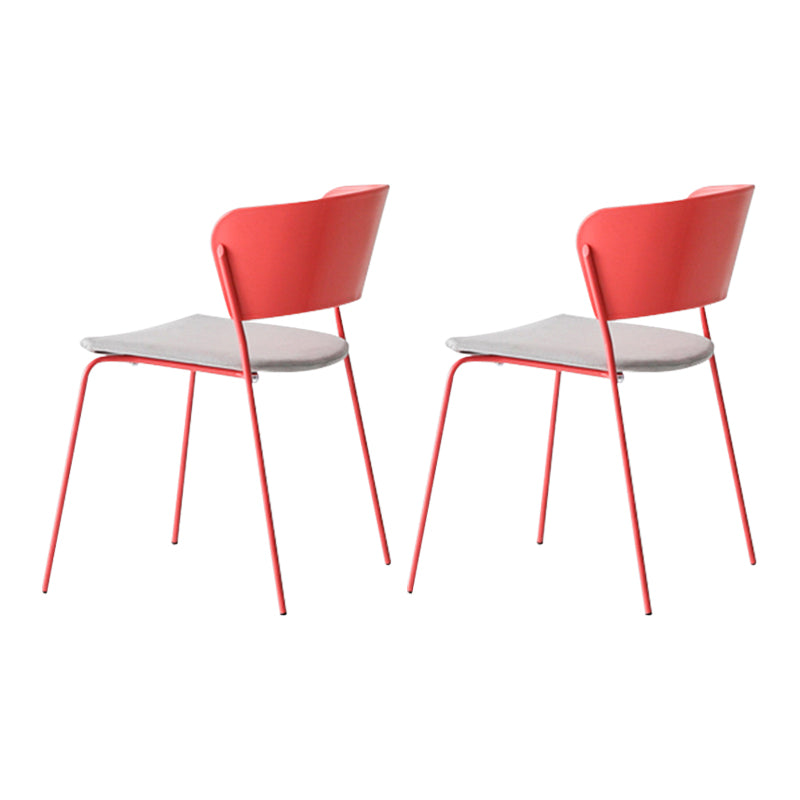 Sillas de comedor contemporáneas, sillas laterales sin brazos con patas de metal para cocina