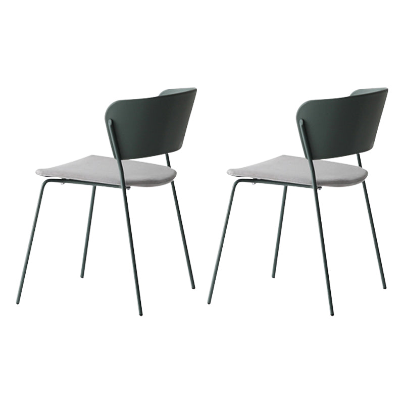 Sillas de comedor contemporáneas, sillas laterales sin brazos con patas de metal para cocina