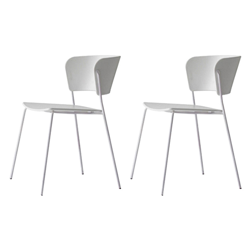 Contemporary Dining Chairs Armless Side Chairs with Metal Legs for Kitchen