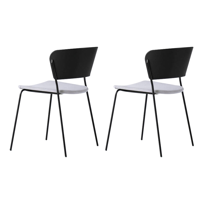 Sillas de comedor contemporáneas, sillas laterales sin brazos con patas de metal para cocina