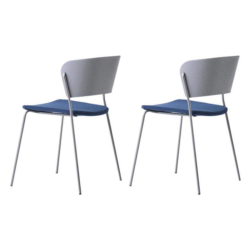 Sillas de comedor contemporáneas, sillas laterales sin brazos con patas de metal para cocina