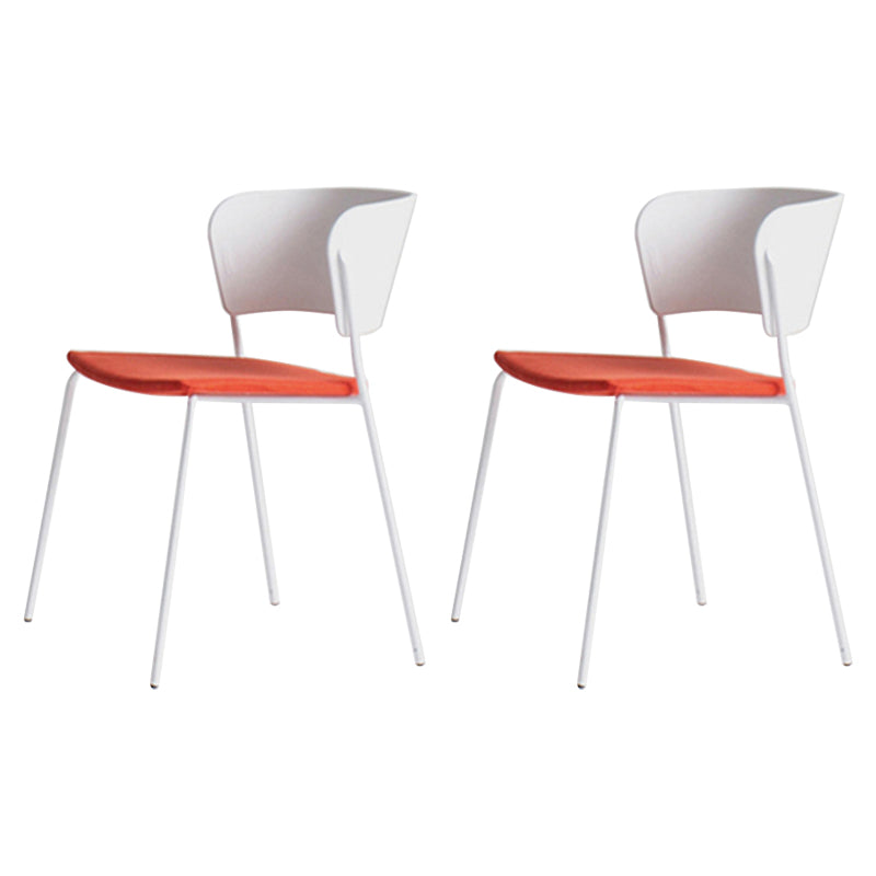 Sillas de comedor contemporáneas, sillas laterales sin brazos con patas de metal para cocina