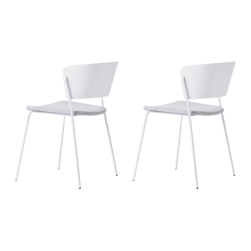 Sillas de comedor contemporáneas, sillas laterales sin brazos con patas de metal para cocina