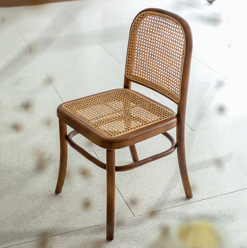 Traditional Dining Armless Chair Open Back Side Chairs with Wooden Legs
