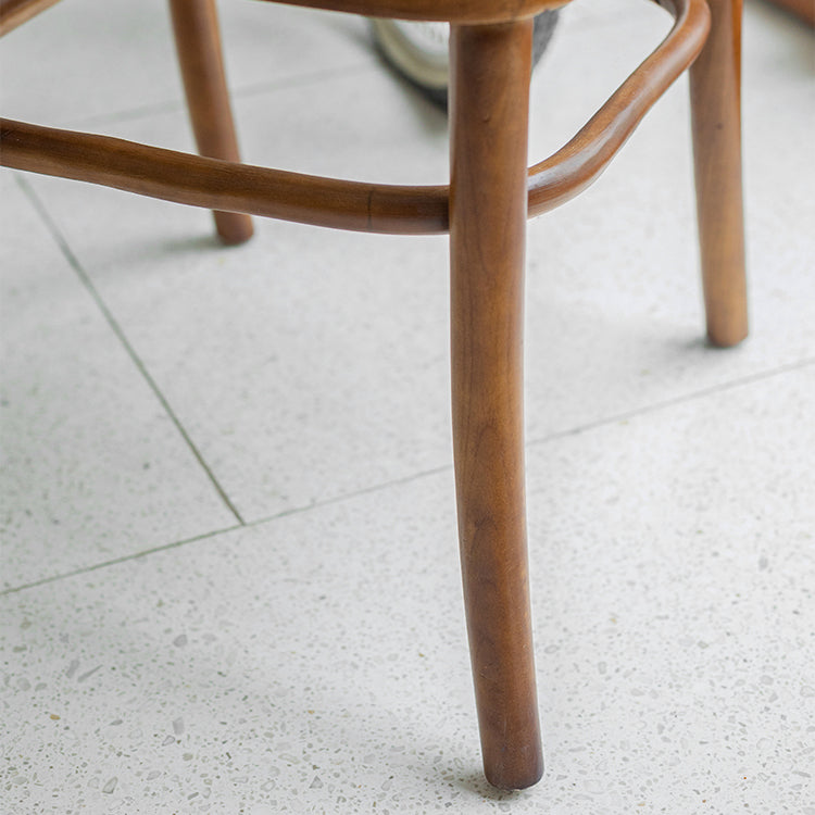 Silla de comedor tradicional sin brazos, sillas laterales con respaldo abierto y patas de madera