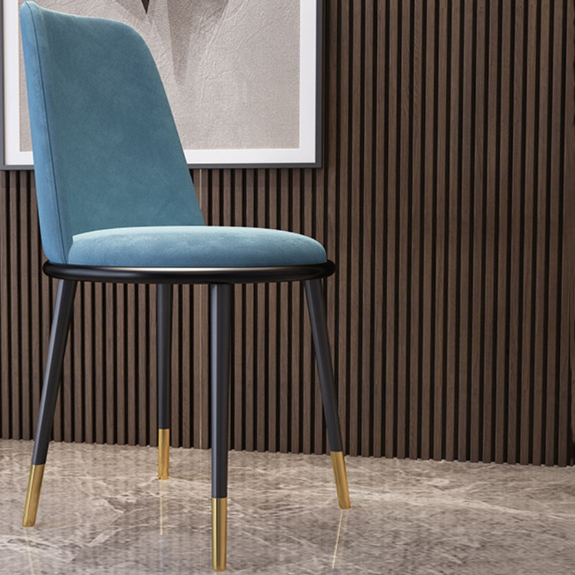 Nordic Style Side Chairs Armless Chairs with Metal Legs for Kitchen