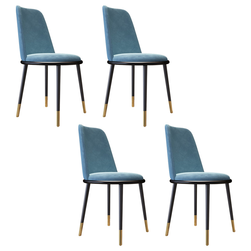 Sillas laterales de estilo nórdico, sillas sin brazos con patas de metal para cocina