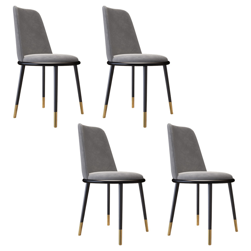 Sillas laterales de estilo nórdico, sillas sin brazos con patas de metal para cocina