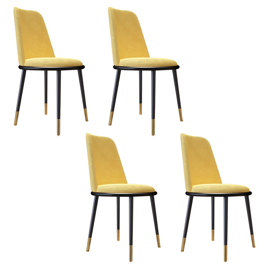 Sillas laterales de estilo nórdico, sillas sin brazos con patas de metal para cocina