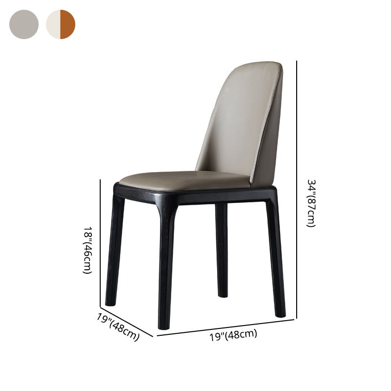 Eigentijdse stijl zijstoelen armloze Parsons stoelen met houten benen