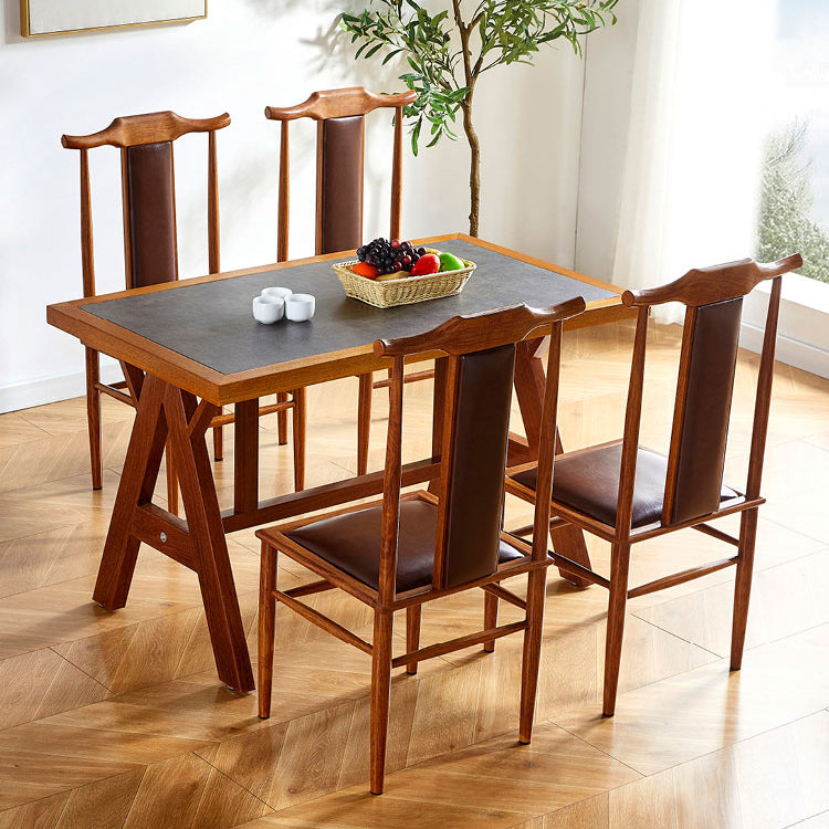 Silla de comedor de metal moderno Silla de comedor de cuero con respaldo alto para uso en restaurantes