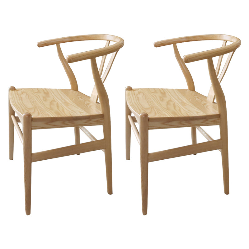 Silla de comedor de madera moderna, sillas de comedor de hueso con horquilla sin brazos para uso doméstico