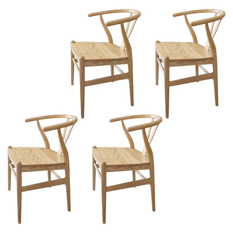 Silla de comedor de madera moderna, sillas de comedor de hueso con horquilla sin brazos para uso doméstico