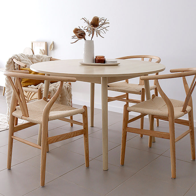 Silla de comedor de madera moderna, sillas de comedor de hueso con horquilla sin brazos para uso doméstico