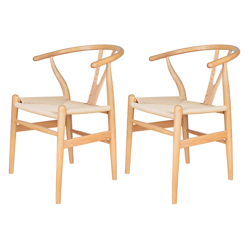 Silla de comedor de madera moderna, sillas de comedor de hueso con horquilla sin brazos para uso doméstico