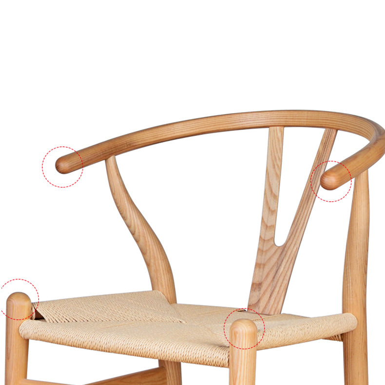 Silla de comedor de madera moderna, sillas de comedor de hueso con horquilla sin brazos para uso doméstico