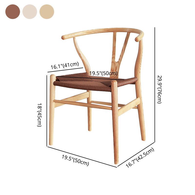 Silla de comedor de madera moderna, sillas de comedor de hueso con horquilla sin brazos para uso doméstico