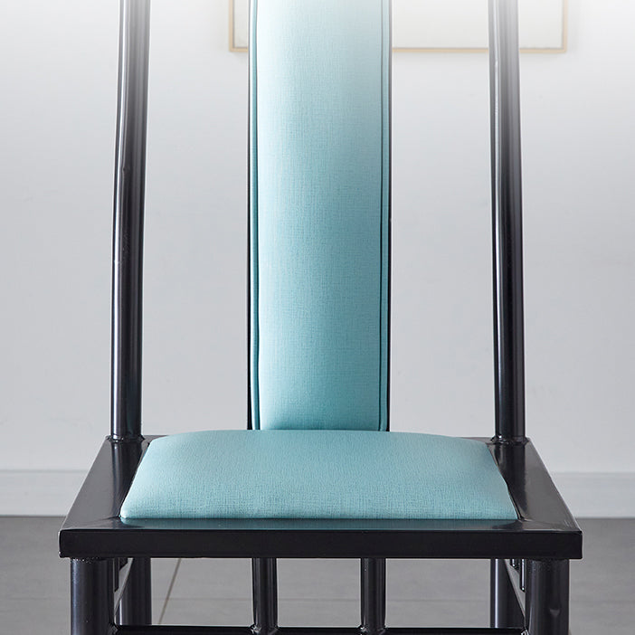 Silla de comedor de metal moderno con respaldo de listones, silla de comedor para uso en restaurantes