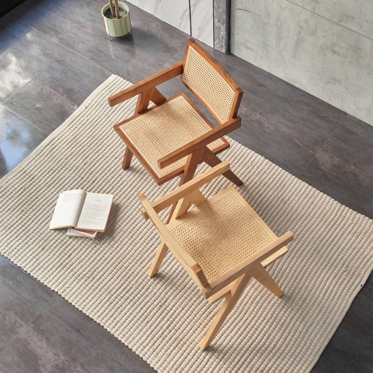 Silla de comedor de madera tradicional, sillas de comedor de ratán para uso en restaurantes