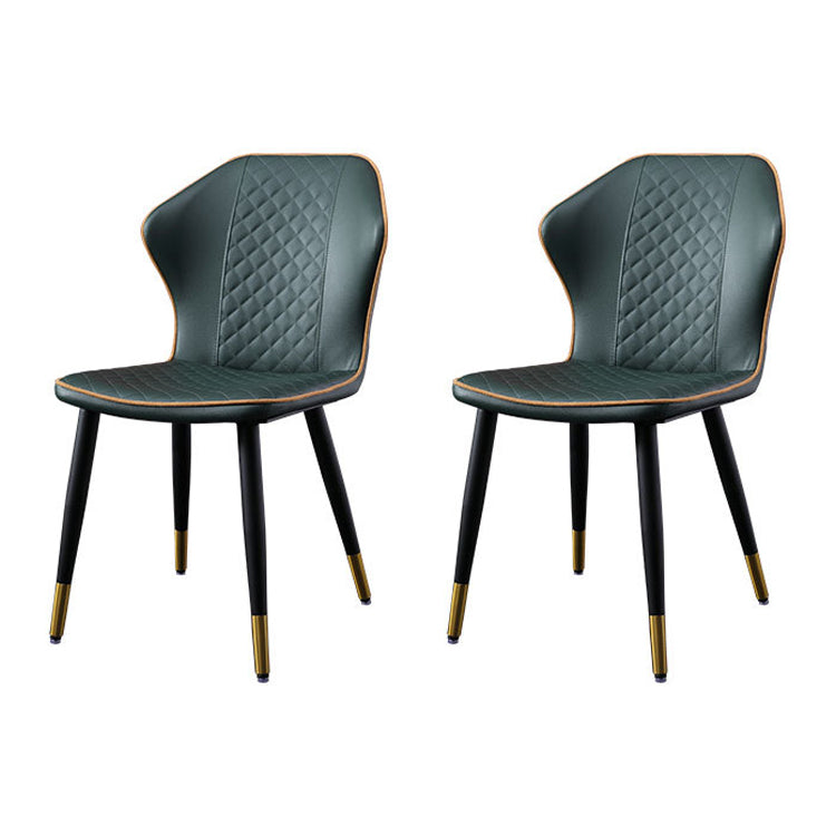 Indoor Scandinavian Side Chair Metal Upholstered Wingback Dining Room Chair