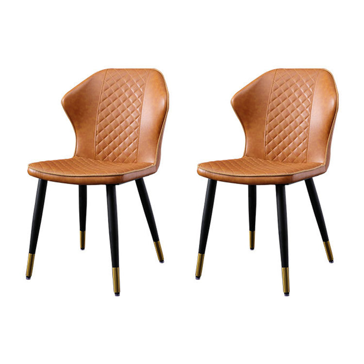 Indoor Scandinavian Side Chair Metal Upholstered Wingback Dining Room Chair
