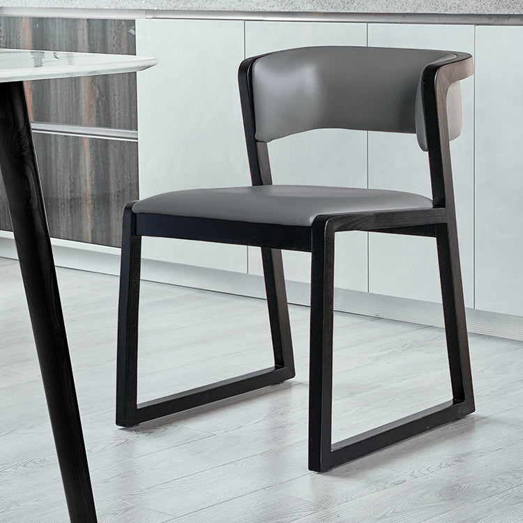 Silla lateral de comedor de madera tradicional, silla lateral de comedor con respaldo abierto para uso doméstico