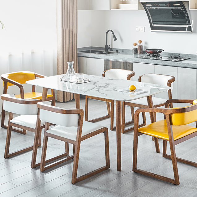 Silla lateral de comedor de madera tradicional, silla lateral de comedor con respaldo abierto para uso doméstico