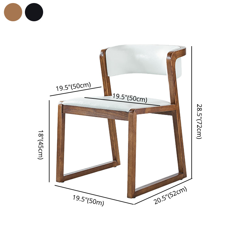 Silla lateral de comedor de madera tradicional, silla lateral de comedor con respaldo abierto para uso doméstico