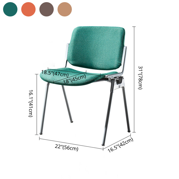 Silla de comedor estilo moderno sin brazos con respaldo abierto y patas de metal
